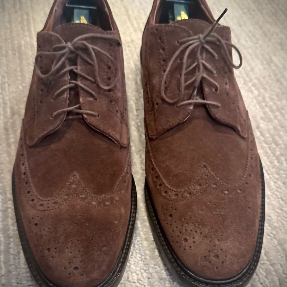 J. Crew Brown Suede Wingtip Oxfords